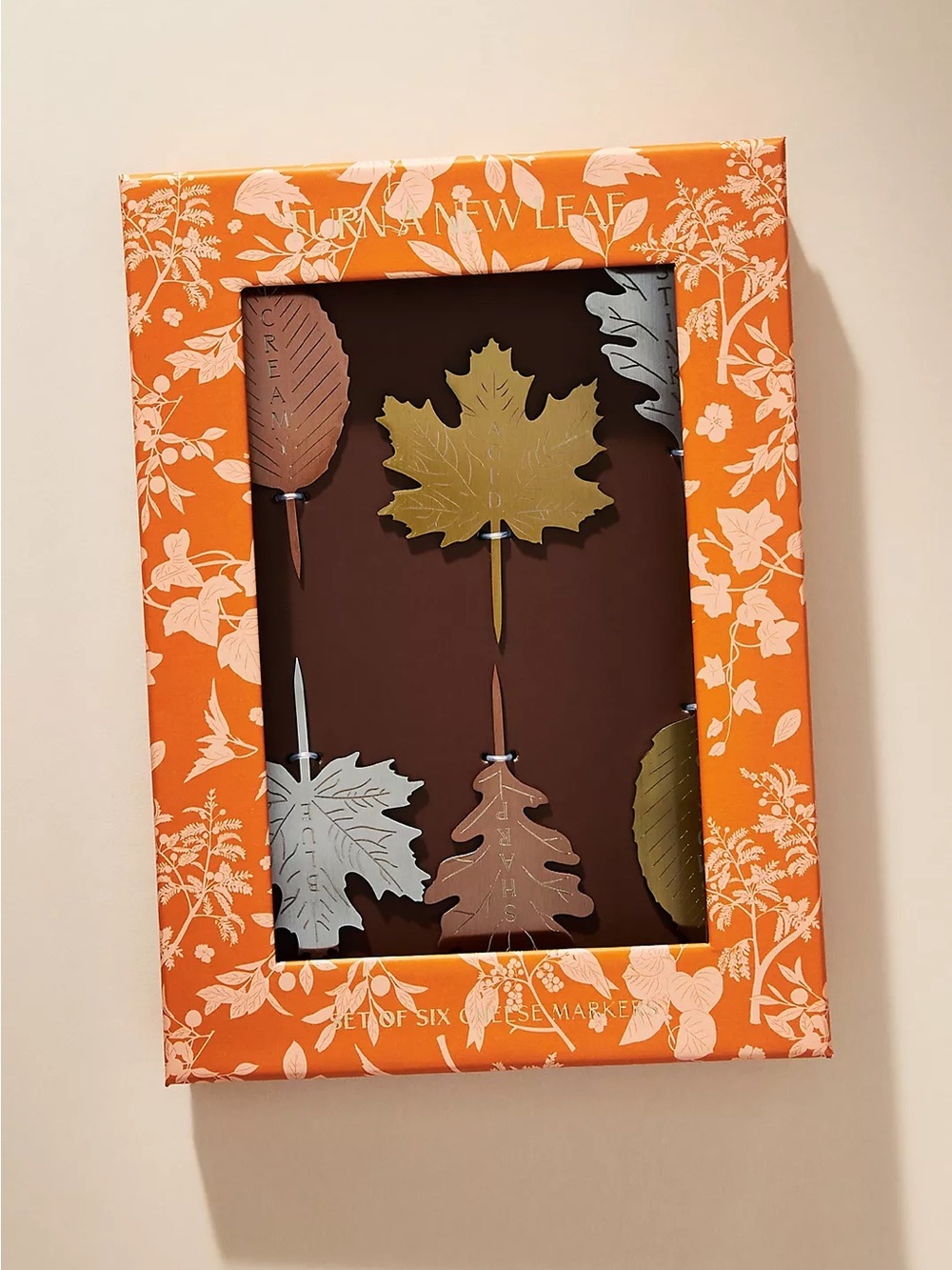 Anthropologie Foliage Copper Cheese Markers - Set of Six